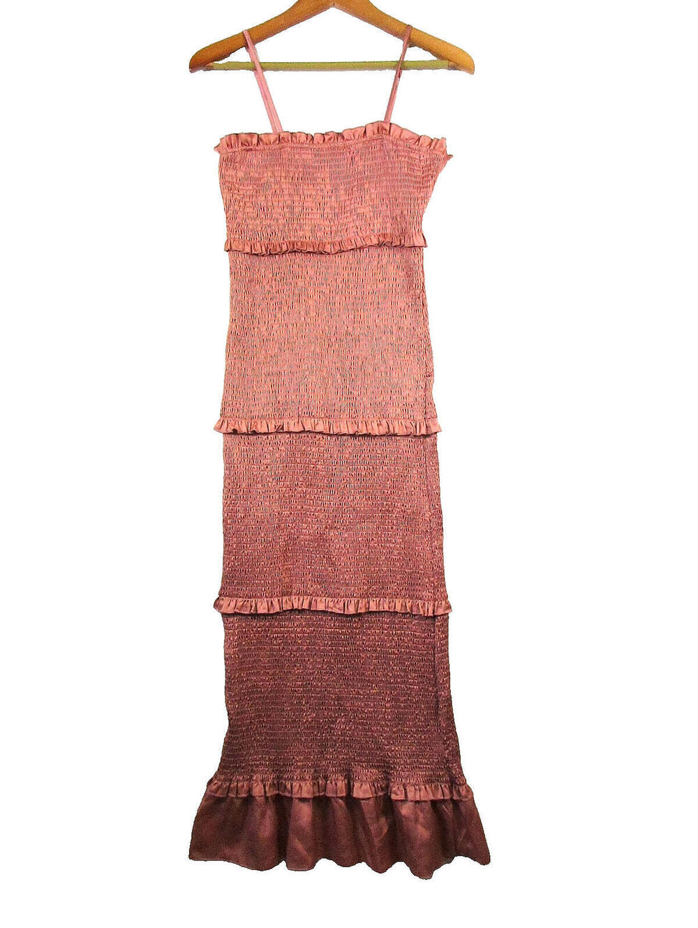 Smocked Tiered Maxi Dress in Dusty Rose